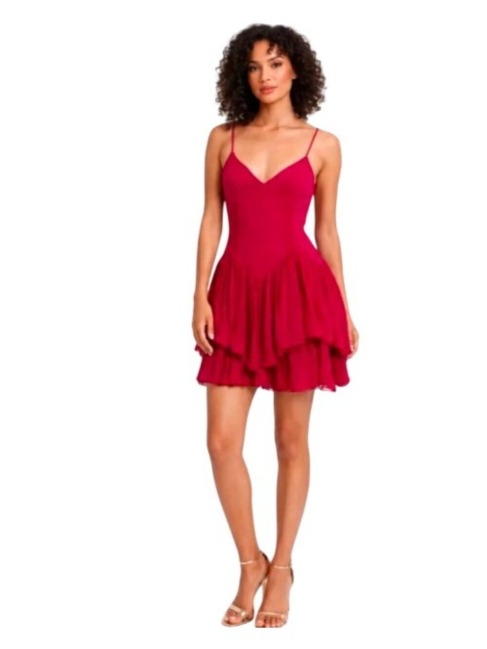 Secret Mission Ines Dress Womens Medium Raspberry Crinkle Chiffon Sleeveless NWT